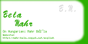 bela mahr business card